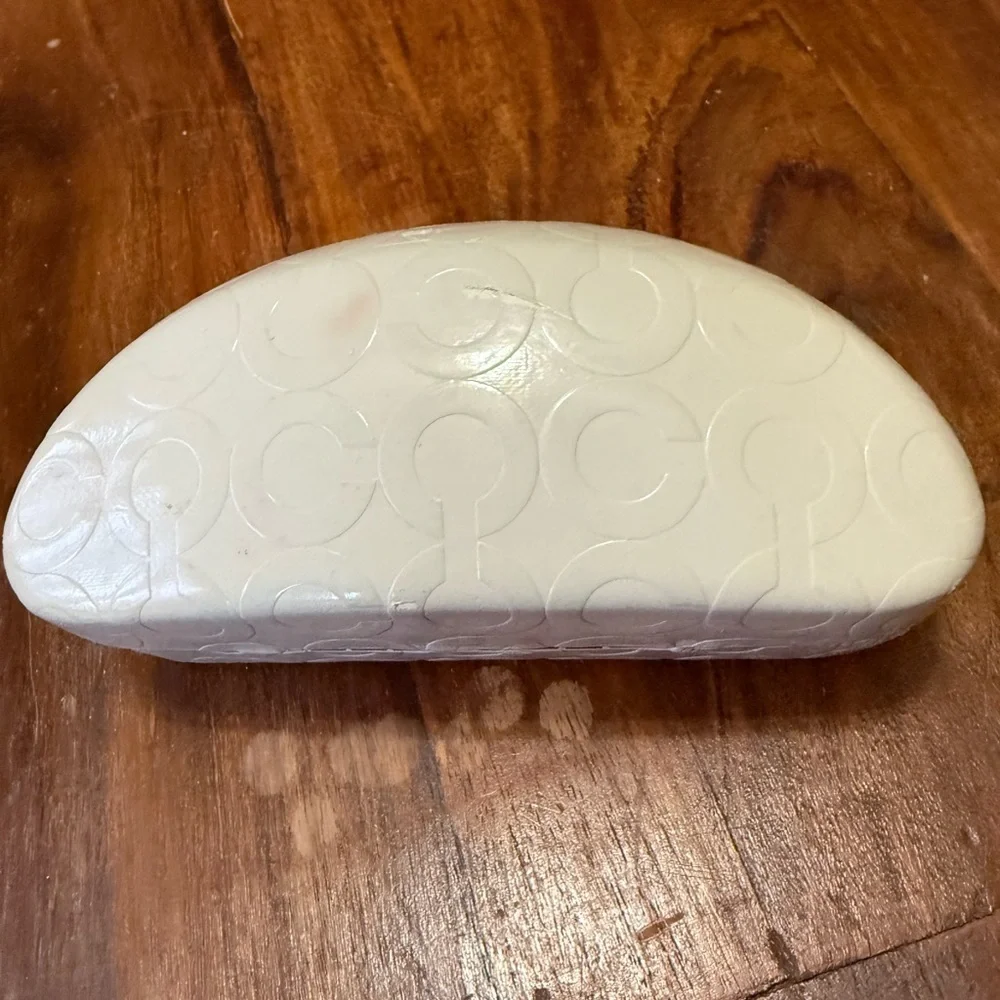 Coach Beige Clamshell Sunglass Case